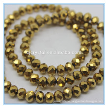 Goldfarbene rondelle perlen geschnittene glasperlen china